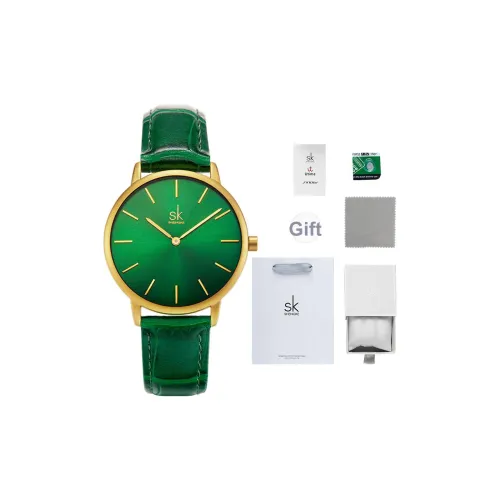 SHENGKE Кварцевый механизм Женские часы 38 мм Зеленые