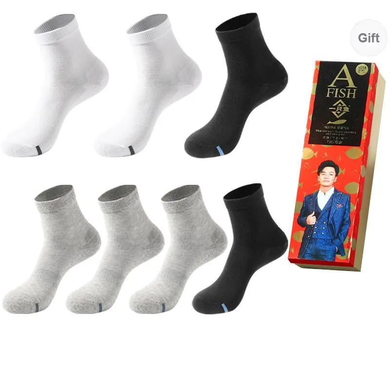 AFISH Mid Calf Socks Unisex 7 Pairs Gift Box Packaging-2