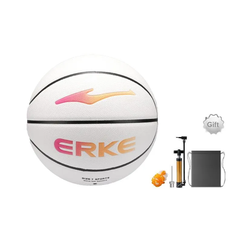 Erke PU Basketball White 6 Size 7 Ball Street Unisex-4
