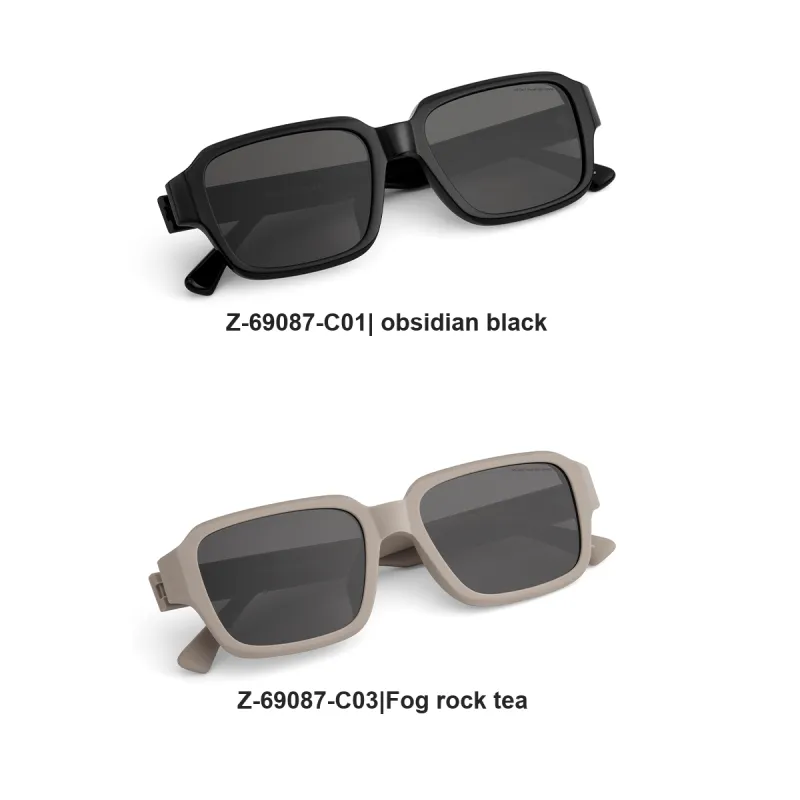 ZIPPO Plate Frame Square Sunglasses Unisex Black Frame With Tea Brown Lens-4