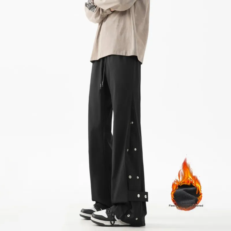 PAINT STAIN Casual Pants Unisex Black-12