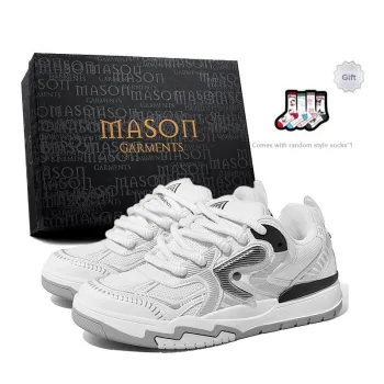 Masongarments Cushioned Height Increase Wear-Resistant Lightweight Low-Top Skateboard Shoes Unisex Exclusive Box