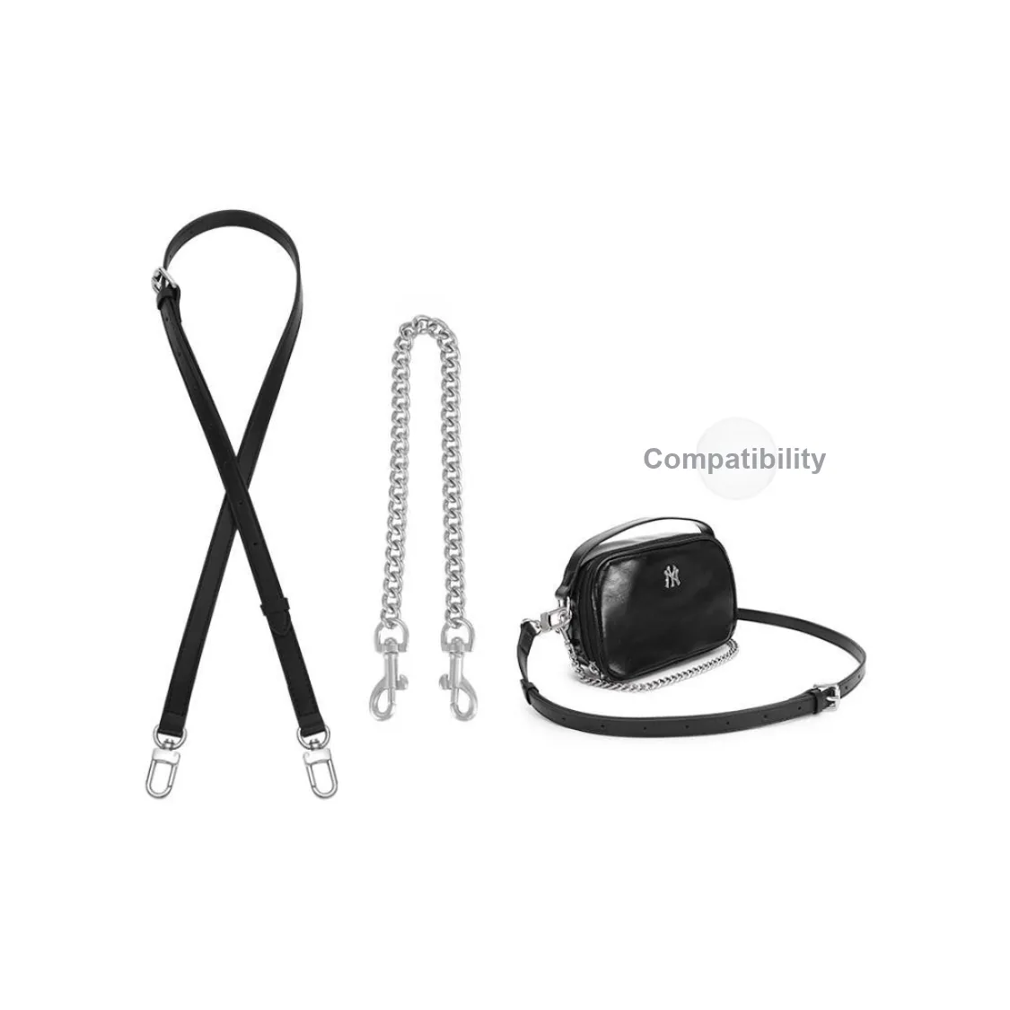 Lan Bao Fan Microfiber/Alloy Bag Accessories Women's Black