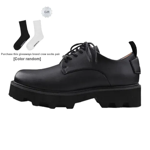 HANQIAORIJI Black Blood Series Dress Shoes Unisex Low-Top Black