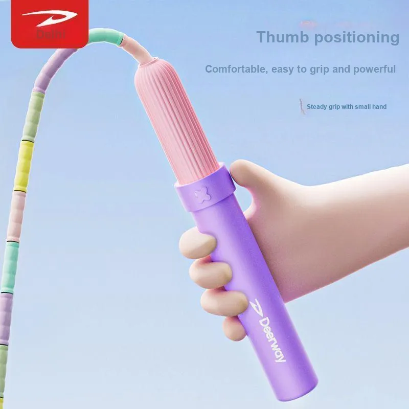DEERWAY Casual Entertainment Non Countable Jump Ropes Kids PVC+Steel Wire Rope PVC Controller 2.8m Pink Purple-5