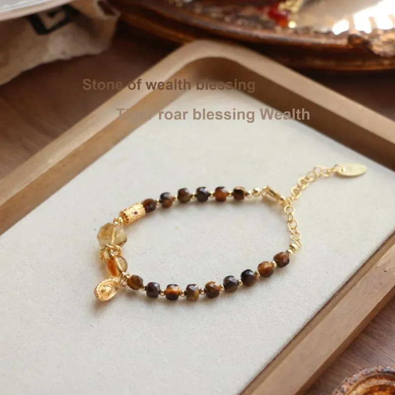 Long Fu Tiger's Eye Stone Bracelets Women's-1