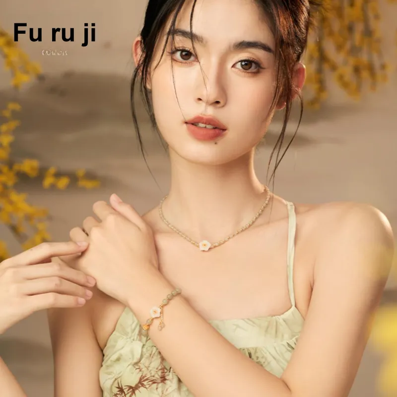 Fu Ru Ji Bracelets Pale Greenish White Jade Women's-1