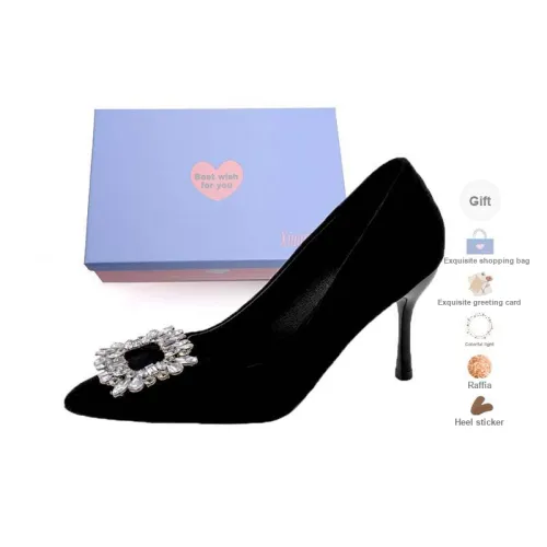 Xingdiman Slim Heel High Heels Women's Black Gift Box Set