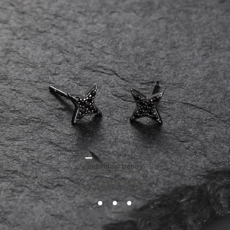 Danqin Rhinestone Stud Earrings Unisex-4