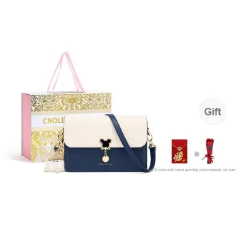 CNOLES Genuine Leather Shoulder Bag Crossbody Bag Regular Women's Cerulean Clouds