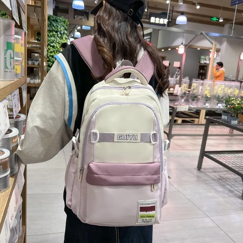 WICKBUEN Nylon Backpack Regular Unisex Black/Pink/Khaki/Green-15