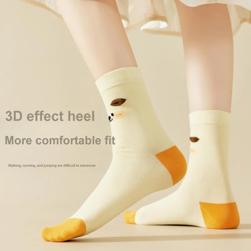 MIIOW Mid Calf Socks Women's 4 Pack Mixed Color-7