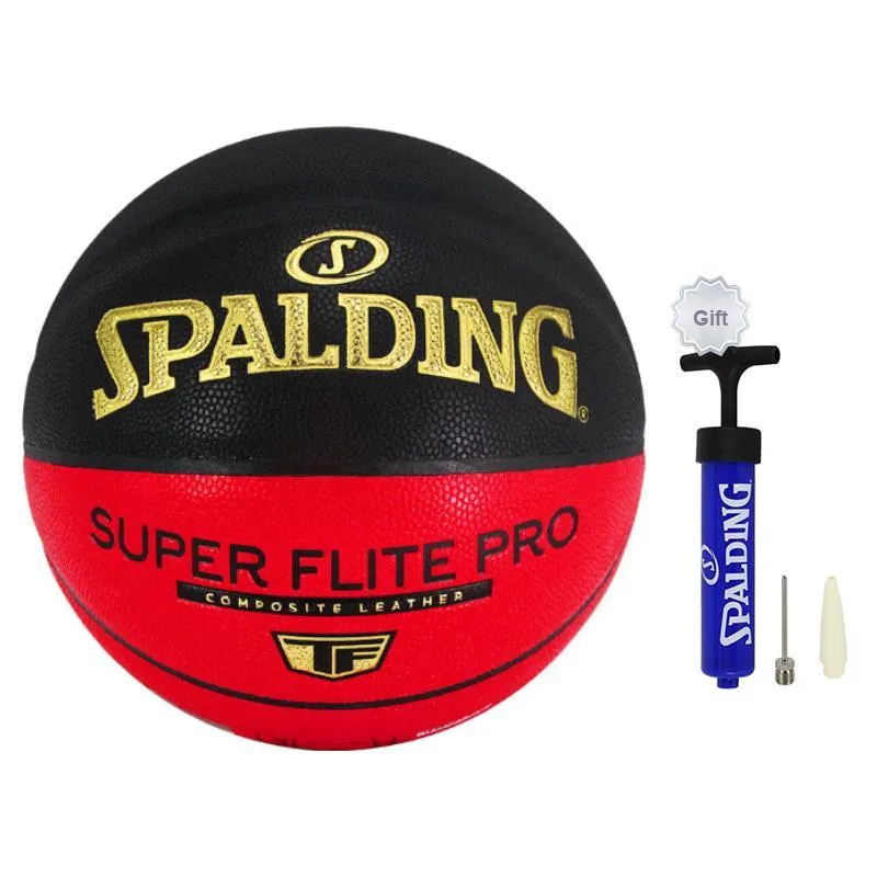 SPALDING Size 7 Indoor Outdoor Universal Basketball PU Black Red-5