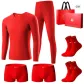 Men's V-Neck 6 Pcs Gift Box Set (1 Long-Sleeved+1 Pants+2 Packs Underpants+2 Packs Socks) Prosperity Celebration/3A Antibacterial