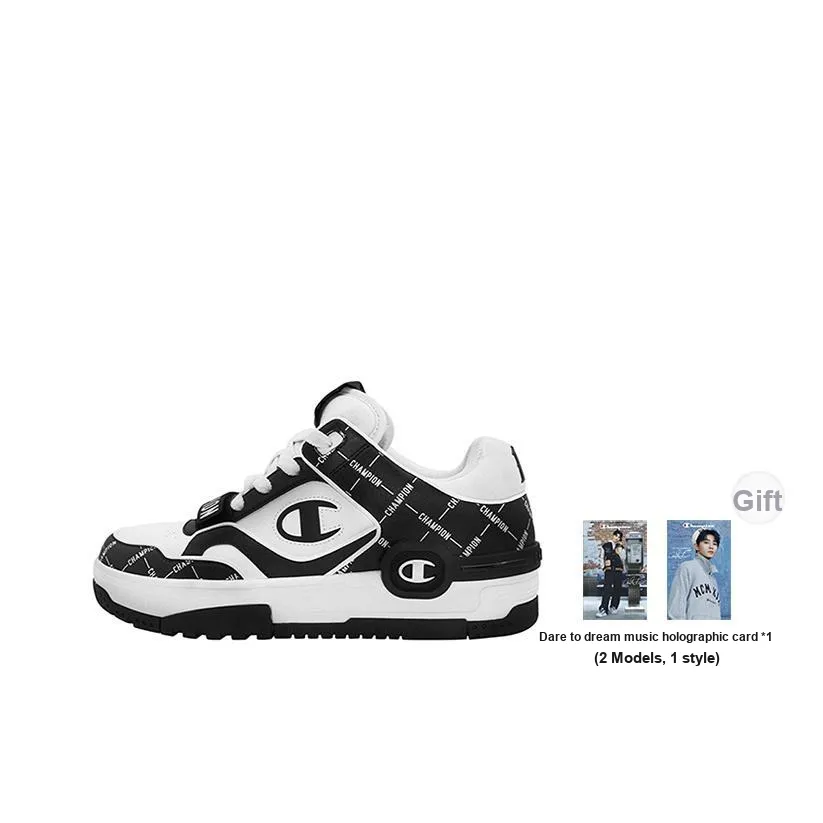 Champion Top Student Shoes C Skate V1 Mono Balance Low Top Skateboard Shoes Unisex Black