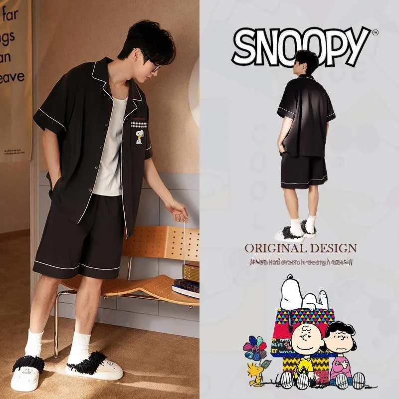 Gongdie x SNOOPY/, Pajama Set Men's Gift Box Set Black-1