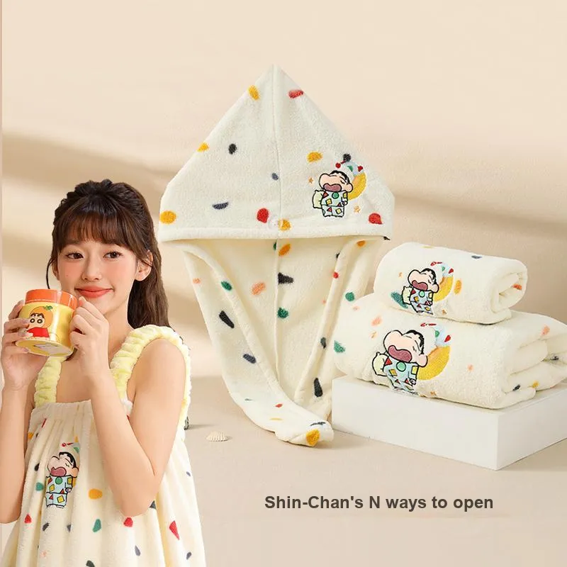 SHIJINGHUI x Crayon Shinchan Practical Towel Bath Towel Three Piece Set-9