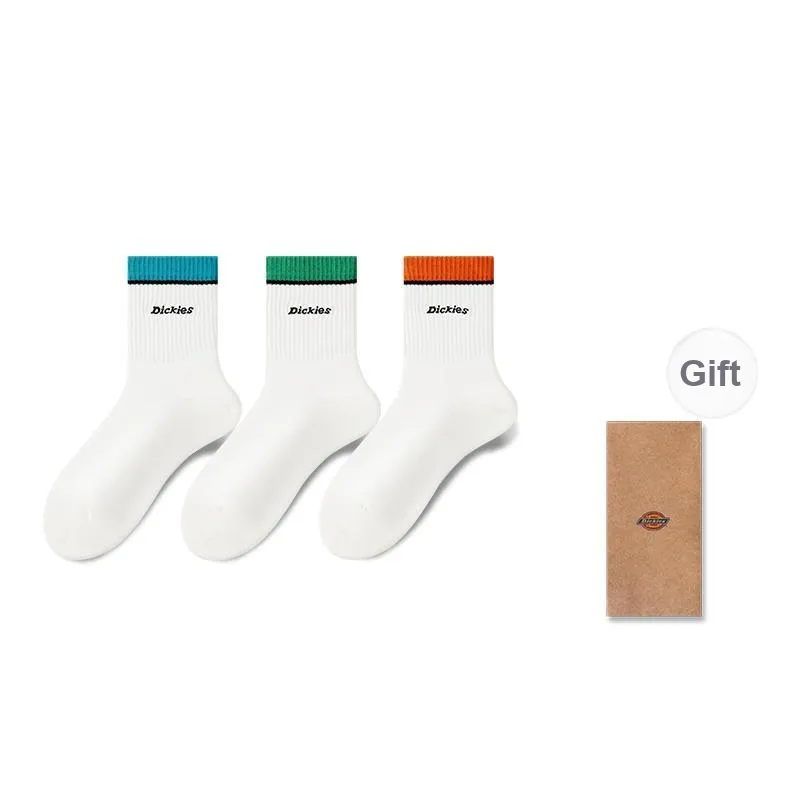 Dickies Fashion Trend White Crew Socks Unisex-12