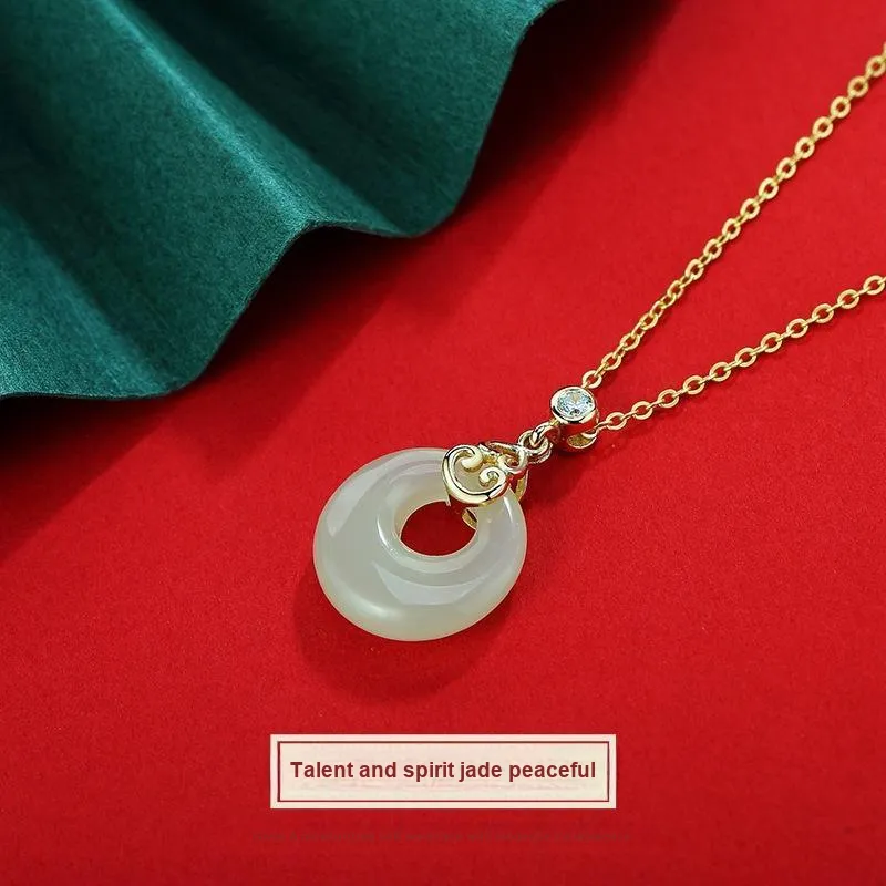 Royal Heaven's Choice Hetian Jade Pendants White Jade/Pale Greenish White Jade Women's-2