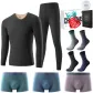 8-Piece Set Gift Box Set (1 Set of Deep Carbon Gray Underwear+3 Packs of Underpants+4 Pairs of Socks)