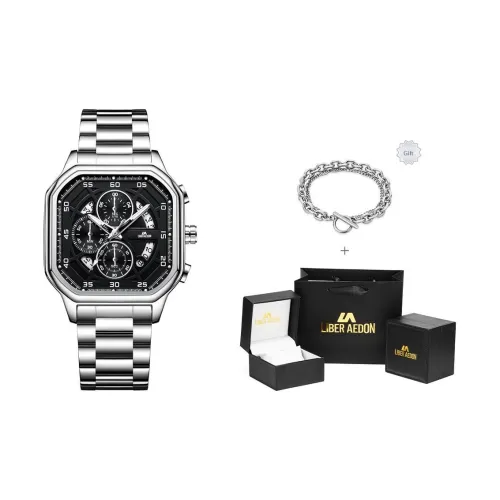 LIBER AEDON Кварцевый механизм Мужские часы 42,5мм*46мм*11,5мм Черный