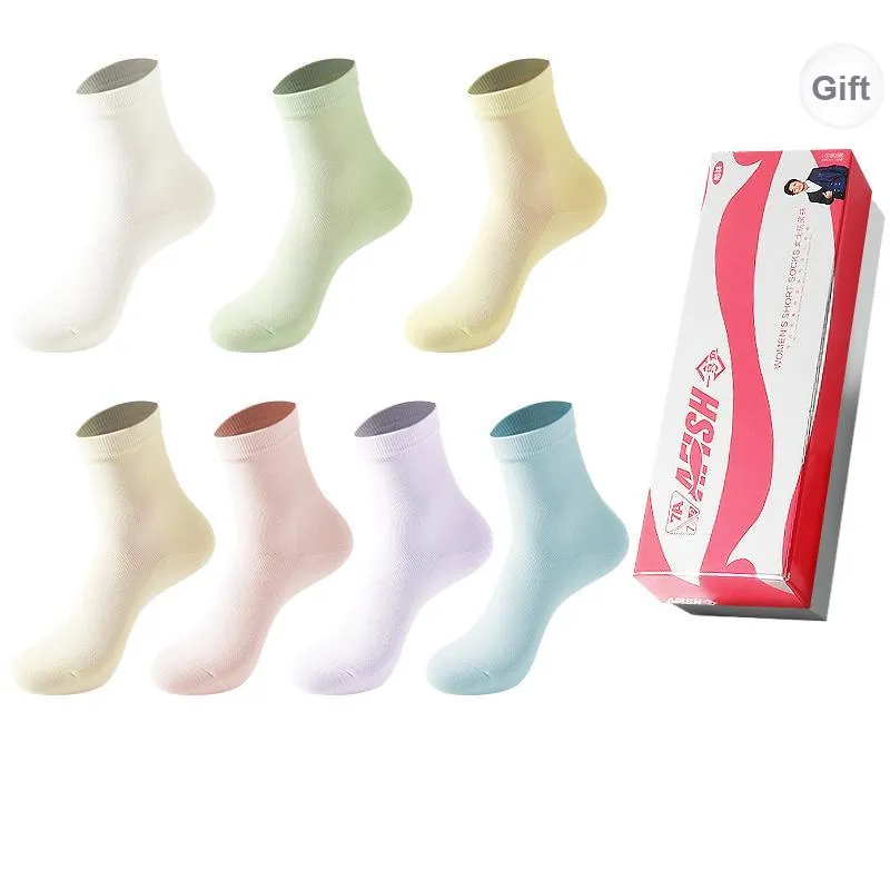 AFISH Mid Calf Socks Unisex 7 Pairs Gift Box Packaging-27