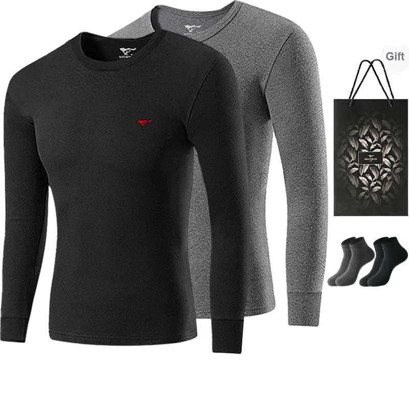SEPTWOLVES Thermal Tops Men's 2 Pack+Shopping Bag-0