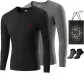 100% cotton Crew Neck 2 Pack (Black+Dark Gray) with 2 Pack Socks+Shopping Bag