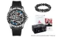 YB13157J1 Mechanical Silver Blue Tapes[Volcanic Stone Beaded Bracelet]