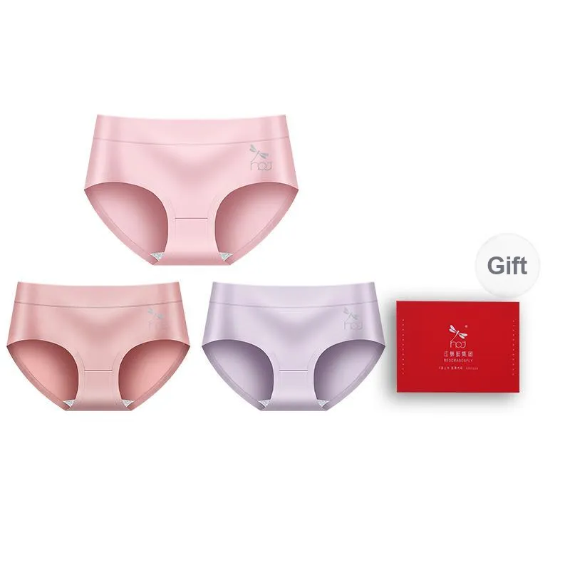 RED DRAGONFLY Cotton Panties Women's 3 Pack Gift Box Set-10
