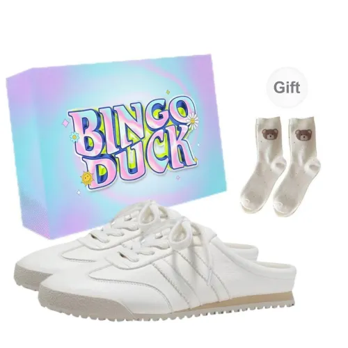 BINGO DUCK Odor Resistant Abrasion Resistant Slip Resistant Closed Toe Slippers Women's Ecru