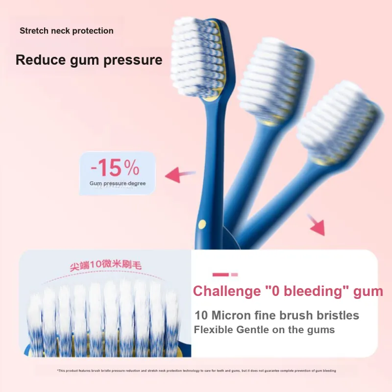 YOUNGELF Active Refreshing Toothbrushes Soft Bristle Mouthguard With Wide Tip 4 Pack-4