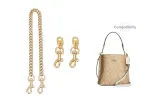 Coach Mollie Gold-Tone Twist Chain 40cm+Gold-Tone Pig Nose Chain 7cm[2 Pack]