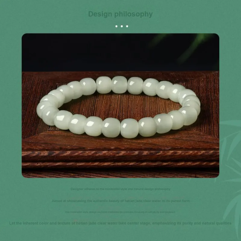 LAOMIAO Hetian Jade Pale Greenish White Jade Women's-16