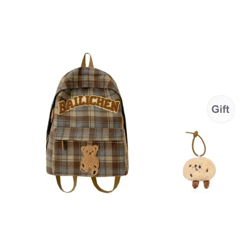 KAMLUI Woolen Backpacks Backpack Unisex Blue Orange/Beige Coffee Plaid/Red Blue Plaid/Coffee Blue Plaid/Khaki Plaid-7