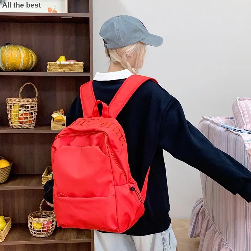 XIANGSU Nylon Backpack Regular Unisex Blue/Red/White/Black-23