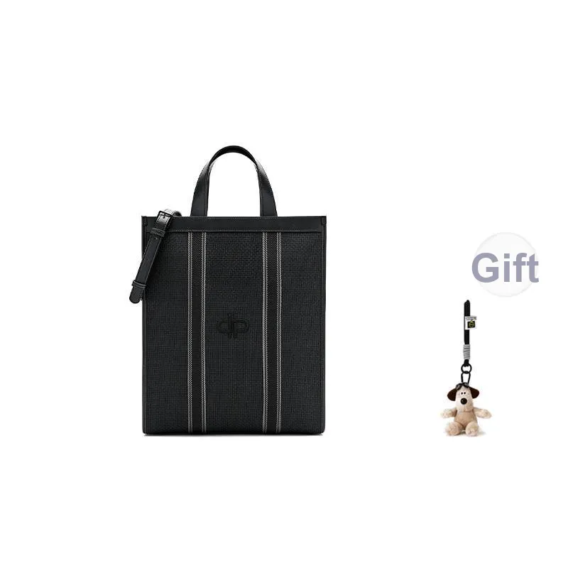 PEDRO Icon Series Synthetic Leather Tote One Shoulder Handbag Tubas Men's Black/Sand-0