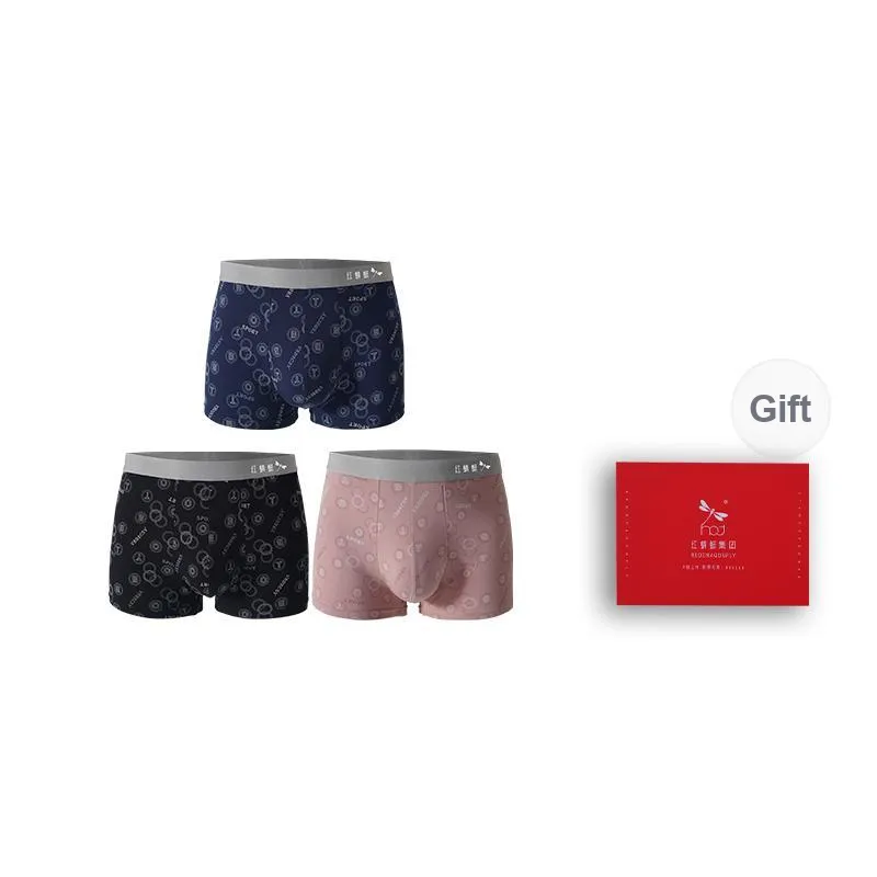 RED DRAGONFLY Cotton Panties Men's 3 Pack Gift Box Set-7