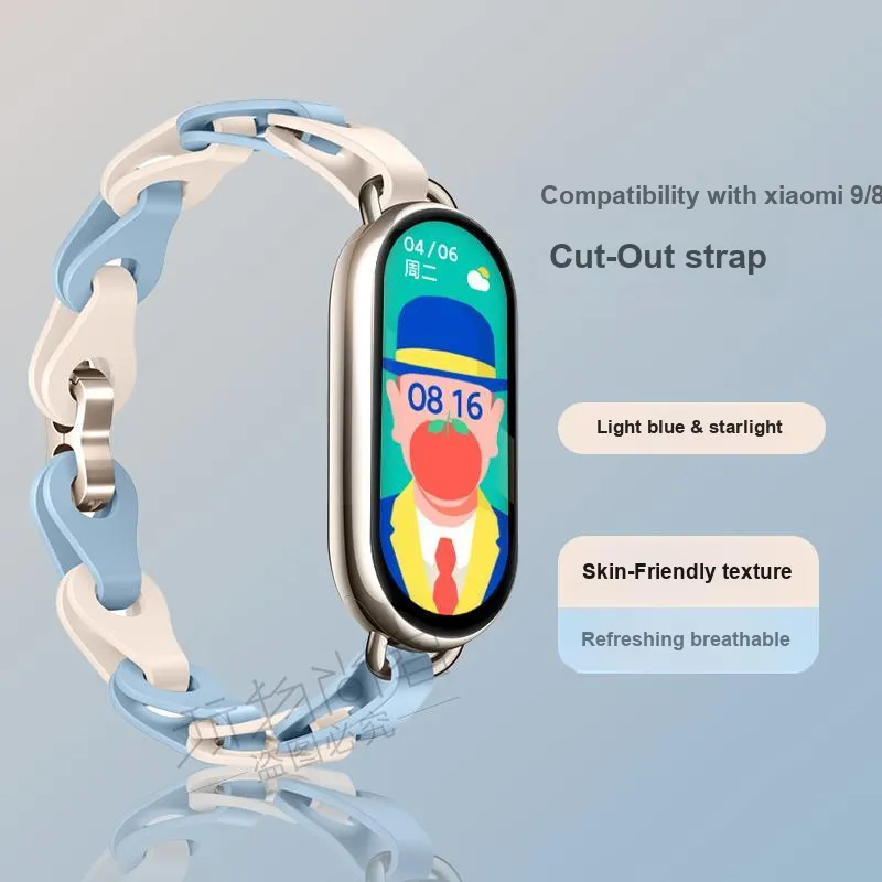 Watchbond Compatible With Xiaomi Smart Band 9/8 Xiaomi Compatibility Watch Band All Silicone Material-5