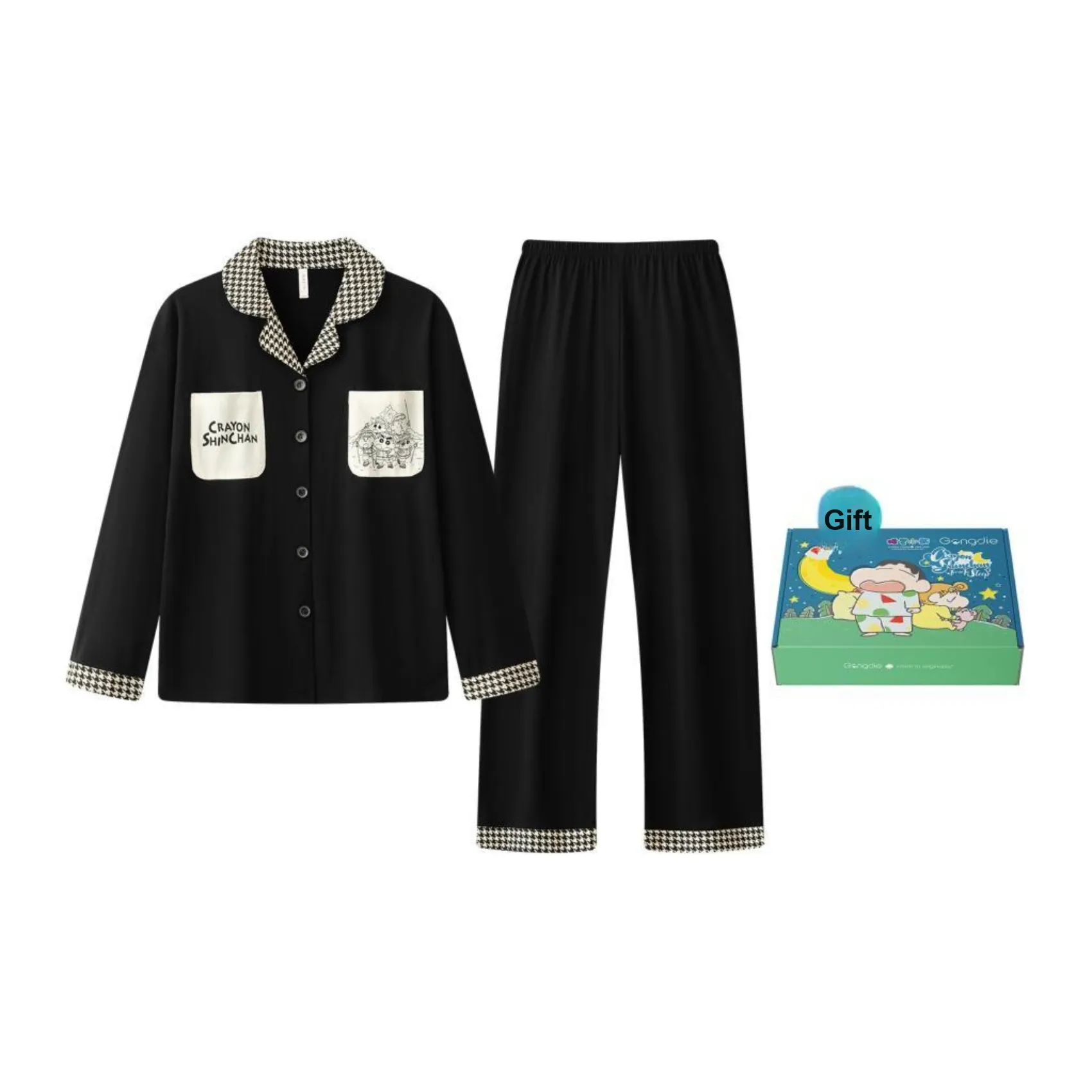 Gongdie x LABIXIAOXIN,LIANMINGKUAN Pajama Gift Box Unisex Black, Gift Box Set