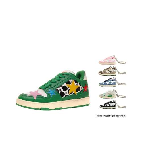 KAALIXTO Help Звезды Звезда Обувь Устойчивая к истиранию Дышащая Низкий Топ Скейтбординг Кроссовки Унисекс Зеленый