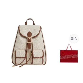 CHARLES&KEITH Fabric Backpack Medium Size Women's Beige