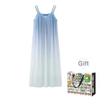 Dippanis Slip Dresses Women's Blue Shopping Bag Included