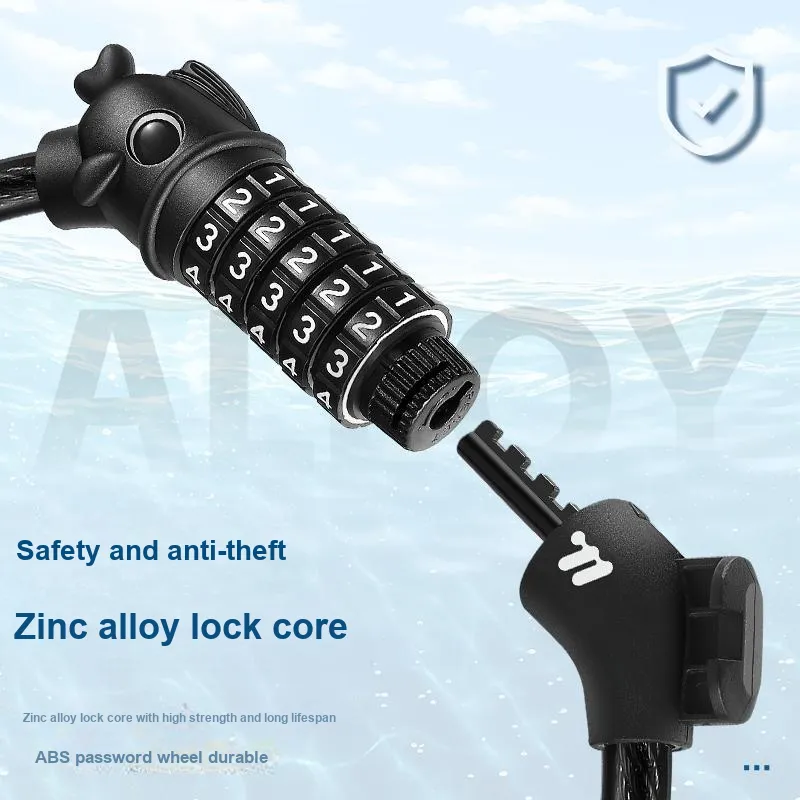 WEST BIKING Bicycle Locks Anti Pick, Waterproof, And Rust Proof Cable Lock-4