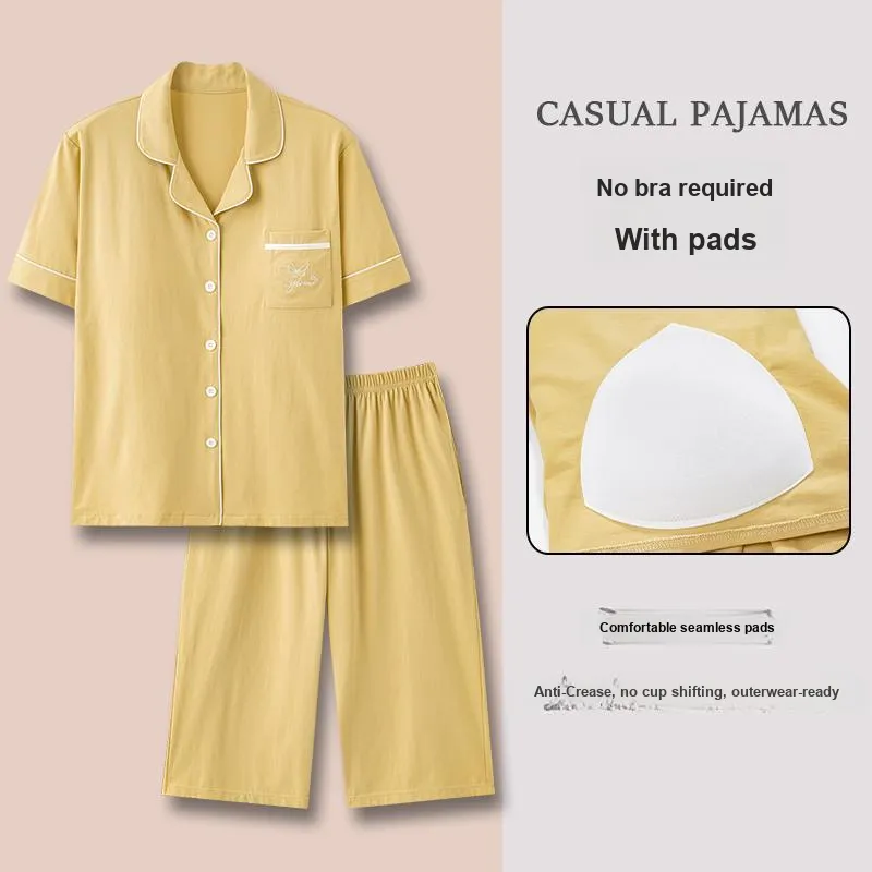 JinShaLa Pajama Set Women's Yellow-2