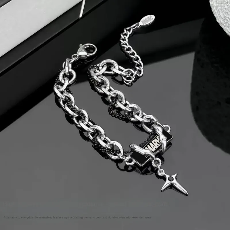 Disney Marvel Series Titanium Steel Bracelets Men's Black-14