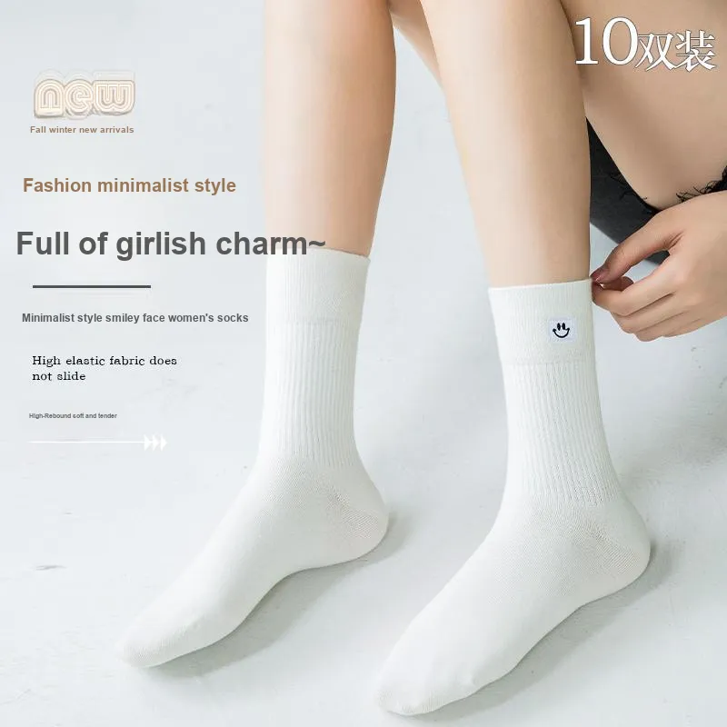 Lan Miao Mid Calf Socks Women's 10 Pack-12