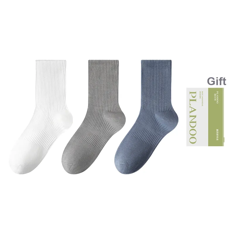 PLANDOO Mid Calf Socks Men's Box Of 3 Pairs-9