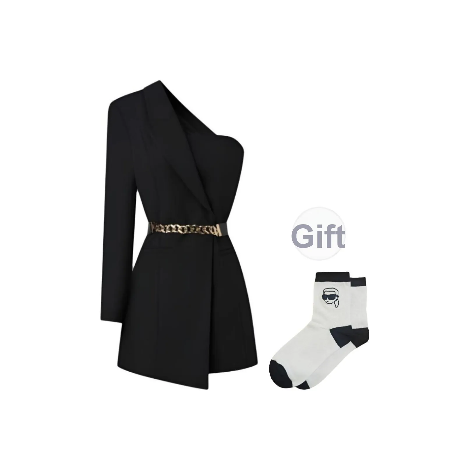 Karl Lagerfeld Длинное платье с длинными рукавами женское черное