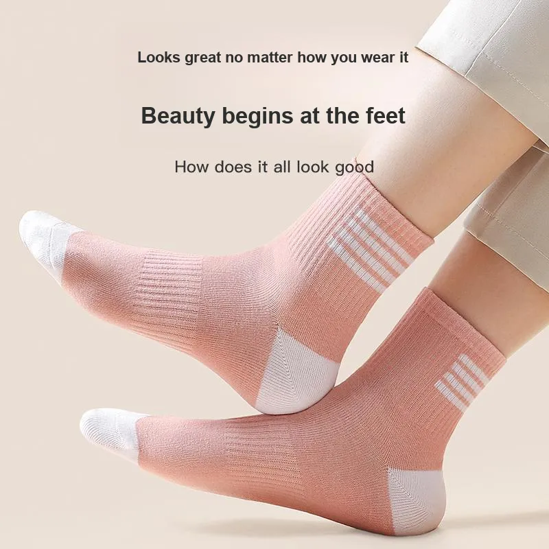 Lanza Mid Calf Socks Women's 6 Pack Morandi Color Palette-3